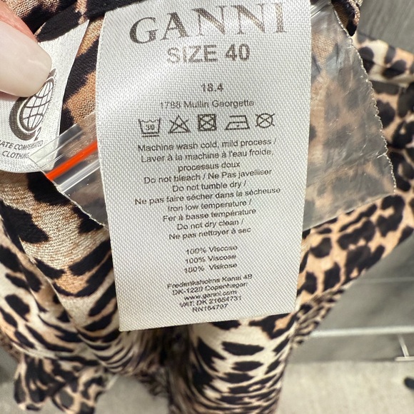 Ganni Leopard Print Ruffle Blouse - Picture 4 of 5